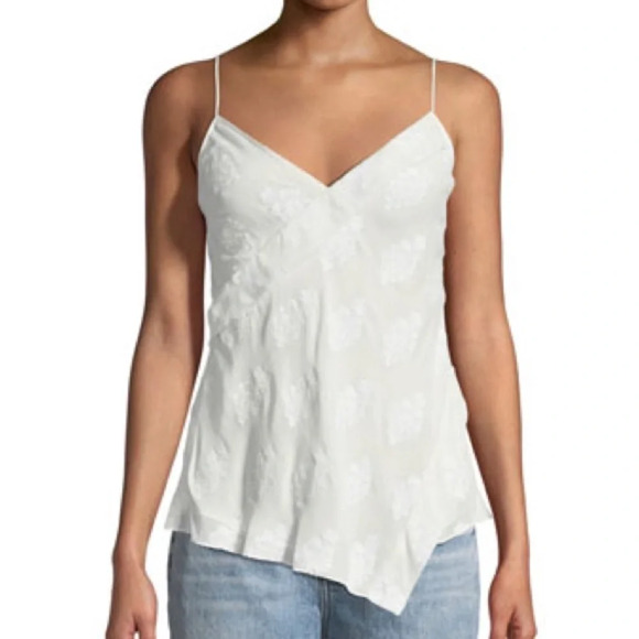 NWT Theory Silk Lace White Ivory Crossover Tank - Picture 1 of 7